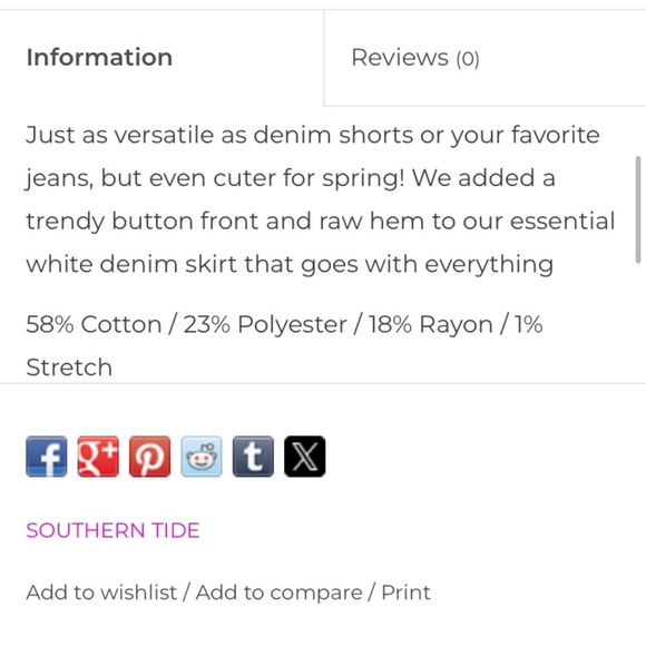 SOUTHERN TIDE DENIM SKIRT GABRIELA DENIM SKIRT MEDIUM INDIGO 27W TRENDING - Picture 8 of 16